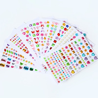 Stiker Kuku 3D Warna-warni Grosir Custom, Lembaran Stiker Kuku Gel Semi-Cured dengan Rhinestone 5D UV untuk Seni Kuku