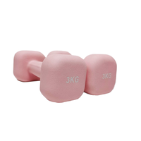 Haltères en néoprène revêtus de vinyle Getfit en gros, écologiques, tête carrée, pour femmes, 1 kg, 2 kg, 3 kg, pour la salle de sport et la maison