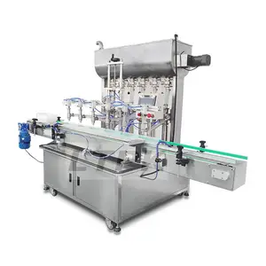 Fully Automatic Pneumatic 6 Nozzles Paint Detergent Ketchup body butter Shampoo Paste Filling Machine for Production Line