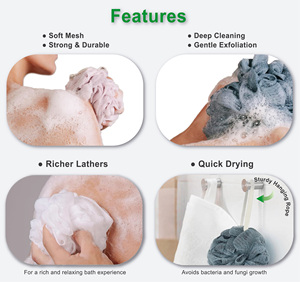 <span class=keywords><strong>2</strong></span>-<span class=keywords><strong>Tone</strong></span> chất lượng cao lưới số lượng lớn bán sỉ tẩy tế bào chết 50g tắm bong bóng Scrubber bóng trở lại tẩy tế bào chết bọt phòng tắm vòi hoa sen phun - Product Image 2