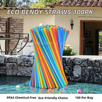 Prix d'usine – Pailles jetables flexibles 6*260mm en PLA biodégradable sans BPA pour cocktails, bar à domicile, fêtes et toutes occasions