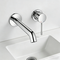 Robinet de salle de bain moderne à levier unique, mural ou sur pied, avec fonction pluie, finition cuivre poli chromé, conception à levier unique, céramique