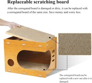 <span class=keywords><strong>Casa</strong></span> Rascadora <span class=keywords><strong>para</strong></span> <span class=keywords><strong>Gatos</strong></span> de Cartón de Múltiples Niveles - Centro de Actividades Interior con Rascadores - Product Image 5