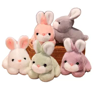 20cm Günstige Hochwertige Osterhasen Realistische Stofftier Gefüllte Hase Plüsch Laying Rabbit Flat auf Bauch Kuscheltier