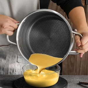 Three Layer Stainless Steel Soup Pot With Lid <b>Induction</b> Compatible Hand Wash Only - Product Image 4