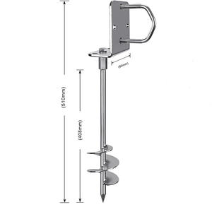 Ancrage de sol en <span class=keywords><strong>spirale</strong></span> multifonctionnel en acier inoxydable pour la maison, ensemble de balançoires pour animaux de compagnie et attaches - Product Image 4