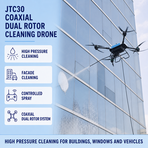 Drone de nettoyage à double rotor coaxial, jet d'eau haute pression, UAV à vol stable, équipement de nettoyage de modules photovoltaïques pour l'entretien des propriétés hôtelières - Product Image 1