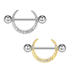 Pezón de cristal de acero inoxidable, joyería perforada, PVD, pezón Sexy, joyería perforada, anillo de pecho para mujer - Product Image 1