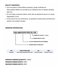Electrónica de Potencia con Excepcionales Bajas Pérdidas de Núcleo Mediante Cintas Nanocristalinas Vikano Ribbon 500 - Product Image 6