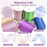 Ruban en organza de 6 mm, ruban en mousseline transparente pour bouquet de fleurs, emballage cadeau, bricolage, nœuds pour cheveux, décoration de mariage, vente en gros