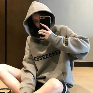 Nouveau sweat à <span class=keywords><strong>capuche</strong></span> en coton ESS SS23 AU 2026, coupe ample, logo <span class=keywords><strong>noir</strong></span>, pour homme, vente chaude transfrontalière - Product Image 5