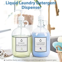 Distributeur de lessive en verre Homesphere de 64 oz avec pompe et couvercle pour adoucissant textile, savon liquide