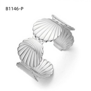 Amy Amy Shell <b>Cuff</b> <b>Bracelet</b> B1146 <b>Silver</b> Plated Women's Romantic Fashion Jewelry Gift - Product Image 1