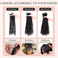 Estensioni Dreadlock Stile Sisterlocks Fatte a Mano con Punte Ricci, 100% Capelli Umani, Micro Loc Extension Boho Locs Direttamente dalla Fabbrica