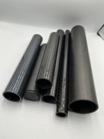 Tube en fibre de carbone 3K sergé personnalisé OEM, enroulé sur mesure, avec fil de titane, pour extension de trépied photo télescopique