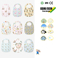Bavoirs pour bébé Puresun 100% coton biologique, fermeture boutonnée lapin de Pâques, antibactériens, écologiques, jetables, service OEM disponible