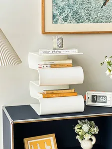 Table d'appoint <span class=keywords><strong>en</strong></span> acrylique Table d'appoint Étagère à livres Table de chevet <span class=keywords><strong>Meubles</strong></span> de salon Décor à la maison Porte-revues - Product Image 4