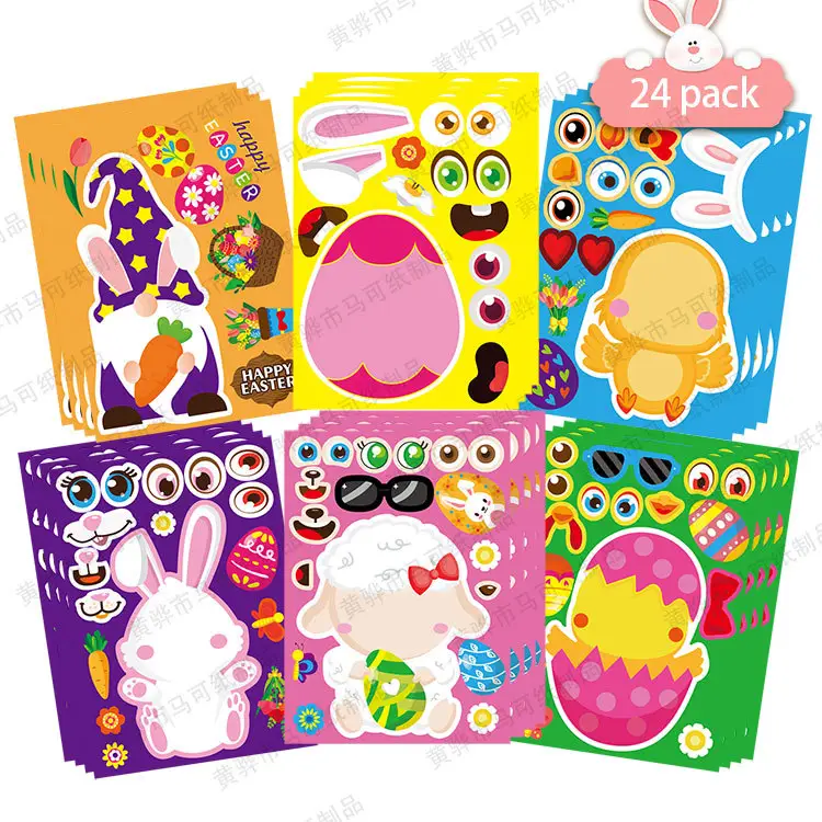 Easter Diy Kinderen Puzzel Stickers Easter Party Bunny Ei Decoratie Stickers Party Game Stickers