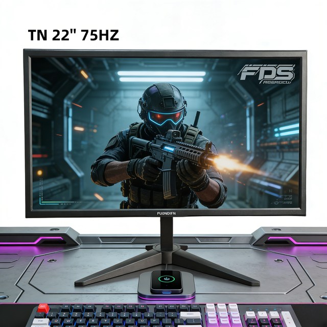 Cheap Wholesale 22 Inch Monitor 1K 75Hz TN Screen 2ms Response 1920*1080 Framed Display for Office Daily Working Use
