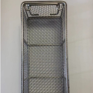 28X20X6cm Horno de 800 micras Resistente al calor Inconel 600 Cesta coladora de malla de alambre de acero inoxidable con bandeja de metal - Product Image 5