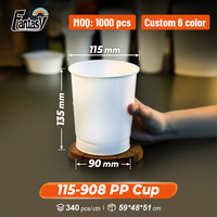 Gobelet d'emballage en plastique PP de 115 mm de diamètre, 908 g, 908 ml, avec feuille de scellage et couvercle, pour yaourt, lait, nouilles, bouillie, soupe, barbecue, bonbons