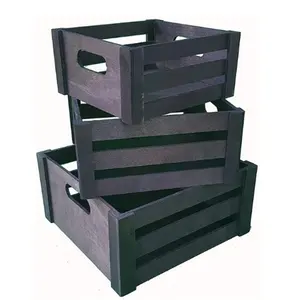 High quality wooden storage book box vegetable pallets wood crates set