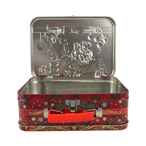 Giáng sinh hình chữ nhật tinplate kim loại <span class=keywords><strong>Retro</strong></span> ăn trưa Cookie lon hộp thiếc quà tặng với in offset cho Craft Candle & Stickers - Product Image 6
