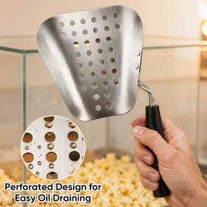 Cuchara perforada de acero inoxidable para palomitas, utensilio resistente para servir aperitivos - Product Image 3