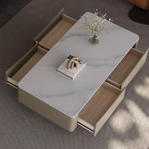 יוקרה מודרני סלע לוח עץ מלא קפה שולחן טלוויזיה לעמוד שילוב עבור סלון קטן דירה ריהוט גבוה - Product Image 3