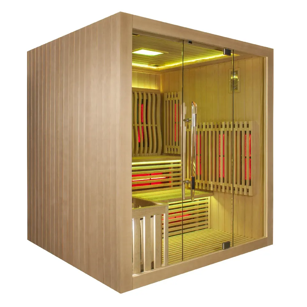 Finnische Sauna Hemlock Holz Dampfbad Sauna zum Verkauf traditionelle Sauna Dampfbad für 3 Personen