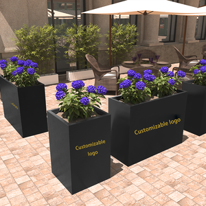 Jardinière auto-arrosante contemporaine tendance en acier inoxydable, grande taille, pour <span class=keywords><strong>extérieur</strong></span>, pot de fleurs écologique, durable et personnalisable pour la <span class=keywords><strong>maison</strong></span> - Product Image 3