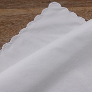 C015, pañuelo de encaje bordado imprimible para <span class=keywords><strong>boda</strong></span>, regalo de Navidad, tela gruesa de algodón blanco, 12 "x 12", borde festoneado bordado - Product Image 4