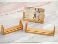 Cadre photo 3D en bois de hêtre en forme de U en noyer noir Cadre photo en acrylique en forme de U avec base de veilleuse LED