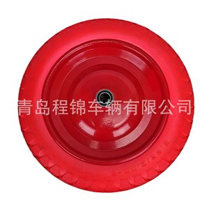 ยางรถเข็นเฉิงจิน ขนาด 13 นิ้ว ทำจากโพลียูรีเทนสีแดง สำหรับรถเข็นมือ - Product Image 4