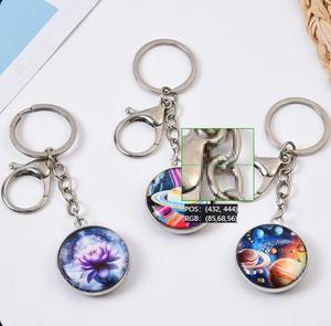 Cheap Custom Design Creative Personality Crystal Glass Keychain Anime Keychain Pendant