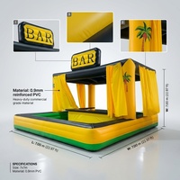 Tente de bar gonflable commerciale 7x7m en PVC 0,9 mm avec piscine, pub Tiki géant pour location événementielle