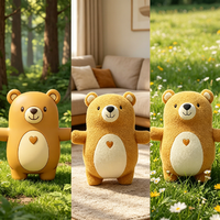 Porte-clés en peluche Ours brun Kawaii, poupée en peluche douce, pendentif de sac avec logo personnalisé, jouet en peluche pour machine à griffes