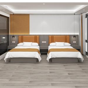 Ensemble de meubles de chambre à coucher pour hôtel 4 à 5 étoiles de luxe moderne, lit en bois à profil bas résistant à l'eau, tête de lit capitonnée - Product Image 1