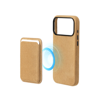 Étui de téléphone portable en daim magnétique, fin, doux au toucher, antichoc, avec anneau métallique pour appareil photo, pour 18 Pro Max, pour hommes et femmes, couleur camel