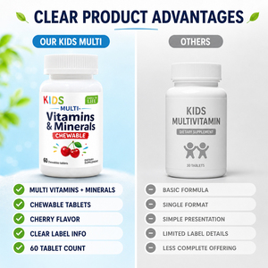 Suplemento de Vitaminas y Minerales para Niños de Marca Privada Shecome, Tabletas que Favorecen la Salud Ósea, Suplemento Dietético de Vitaminas y Minerales - Product Image 3