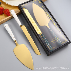 Creative Ceramic Handle Stainless Steel Cake And Pizza Spatula <b>Set</b> Non Stick <b>Baking</b> Tool For Cheese Butter Cake - Product Image 5