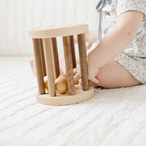 Jouet pour bébé en bois de hêtre non fini, <span class=keywords><strong>hochet</strong></span> à roulettes <span class=keywords><strong>Montessori</strong></span> LM KIDS, <span class=keywords><strong>hochet</strong></span> à clochettes - Product Image 2