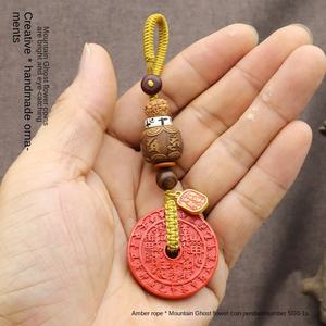 Pendentif de pièce de monnaie de fleur de fantôme de montagne de sable rouge lanière tissée à la main <span class=keywords><strong>mots</strong></span> vrais à six caractères cadeaux de nouveauté d'année de vie pour hommes et femmes - Product Image 6