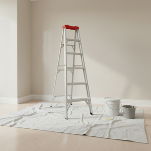 Échelle à marches en aluminium à une seule face en forme <span class=keywords><strong>de</strong></span> A |   Certifié CE |   Avec plateau à outils, stable et durable pour la toiture, le bricolage et l'entretien - Product Image 1