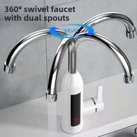 Robinet électrique à eau chaude/froide instantanée à châssis croisé avec chauffage rapide en 3 secondes pour cuisine, norme UE 3000W