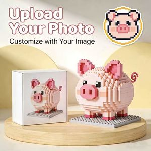 Bloques de Construcción de Cerditos Personalizables, Material ABS No Tóxico, Ladrillos de Ensamblaje Creativo DIY, Juguete Educativo, Juego de Construcción Seguro y Personalizado - Product Image 1