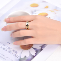 6MM mignon chien empreinte 360 anneau rotatif 18K or acier inoxydable Spinner anneaux pour femmes