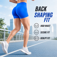 Shorts Deportivos para Mujer, Sin Costuras, Cintura Alta, Moldeadores de Glúteos, Nailon y Spandex Suaves, Sin Dobladillo Enrollado, para Gimnasio, Entrenamiento, Yoga