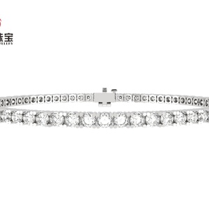IGI Certified Oval Cut Lab Grown Diamond Tennis Bracelet 9k 14k Solid Gold DEF VVS Full Diamond Link Luxury Jewelry for Women - Product Image 4
