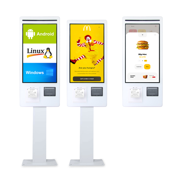 KFC McDonald Style POS 24 Inch Self Service Payment Kiosk Touch Screen Ordering System